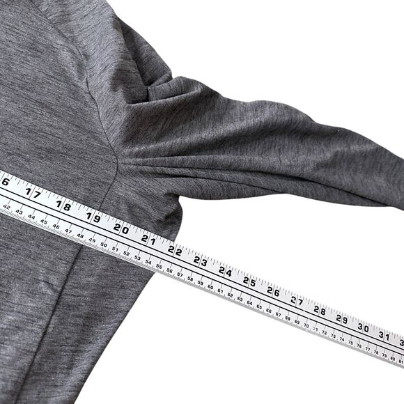 Lululemon Surge Warm Half Zip Top Men's Large Gray Long Sleeve Thumbholes Slim - Picture 7 of 9